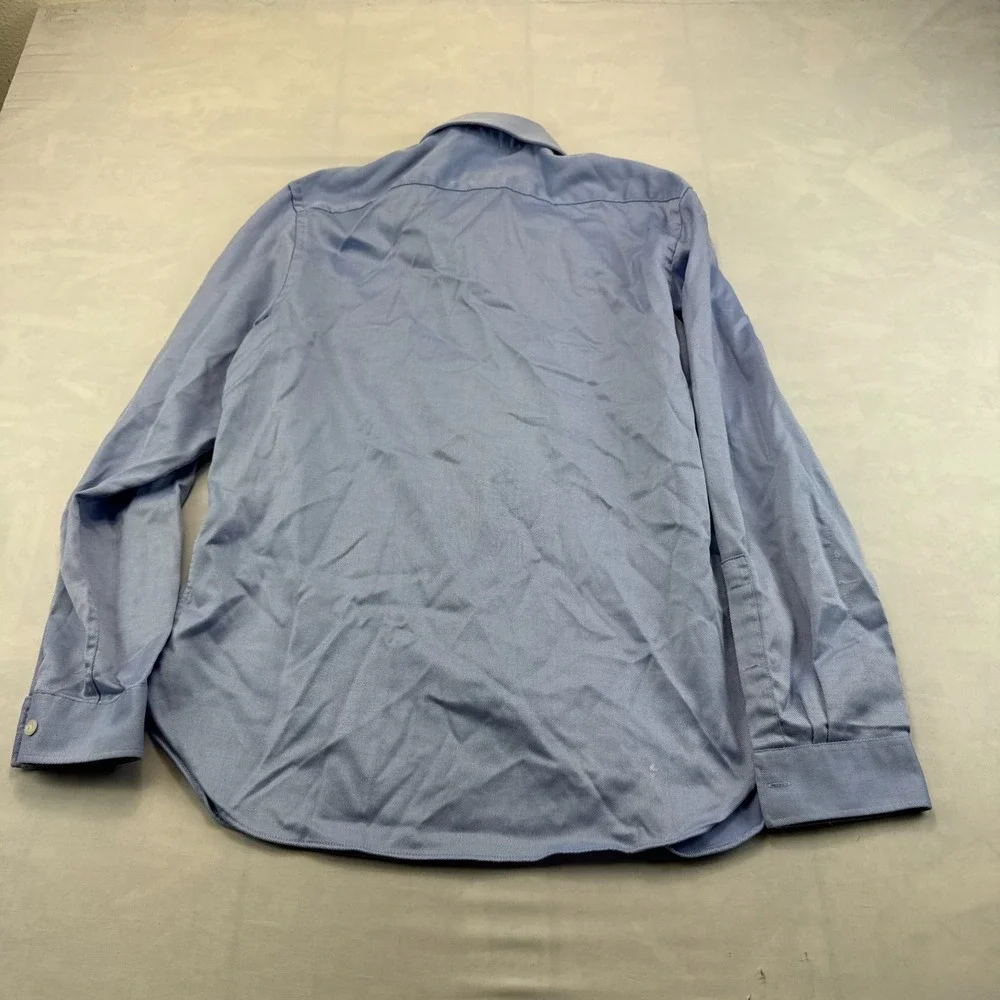 Michael Kors Dress Shirt Mens Large Blue Slim Fit Long Sleeve Collared Button Up